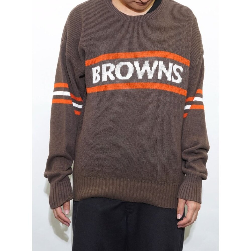 Cliff Engle Vintage Cleveland Browns Crewneck Sweater NFL Knit Pullover Medium